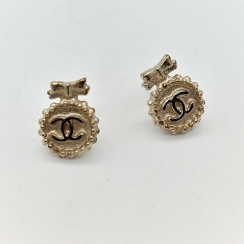 Chanel 香奈兒 金色 蝴蝶結 耳釘 耳環