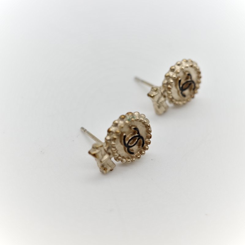 Chanel 香奈兒 金色 蝴蝶結 耳釘 耳環-2