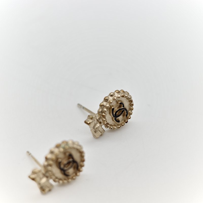 Chanel 香奈兒 金色 蝴蝶結 耳釘 耳環-3