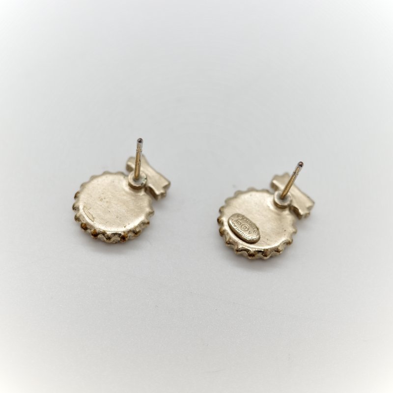 Chanel 香奈兒 金色 蝴蝶結 耳釘 耳環-4