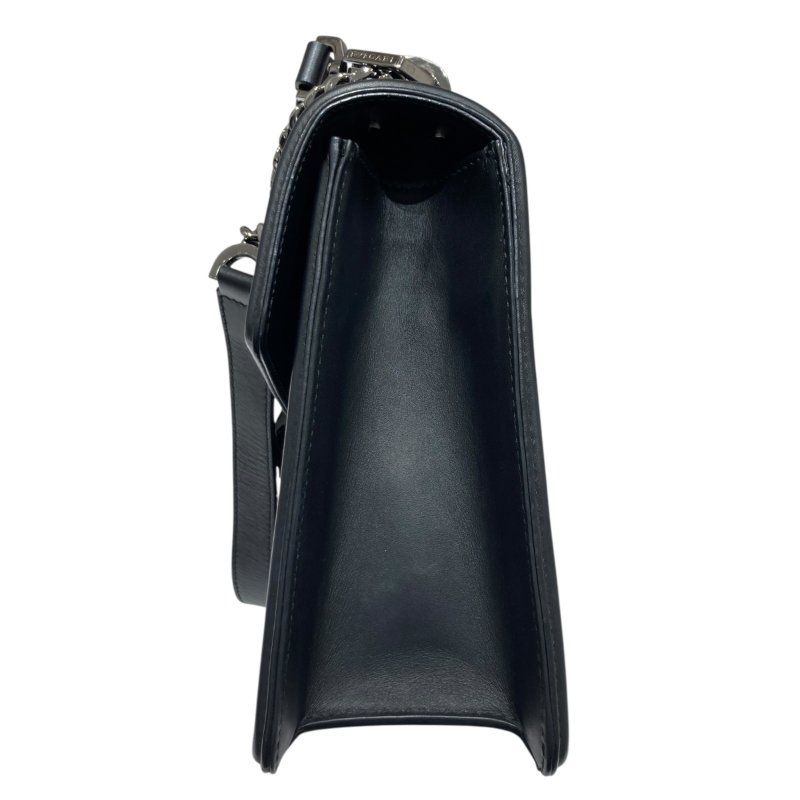 BVLGARI 寶格麗 SERPENTI FOREVER BAG 黑色蛇頭包 側背包 皮革 黑色 銀釦-3