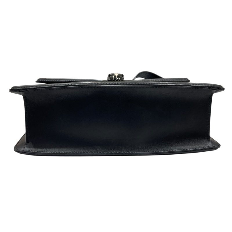 BVLGARI 寶格麗 SERPENTI FOREVER BAG 黑色蛇頭包 側背包 皮革 黑色 銀釦-5