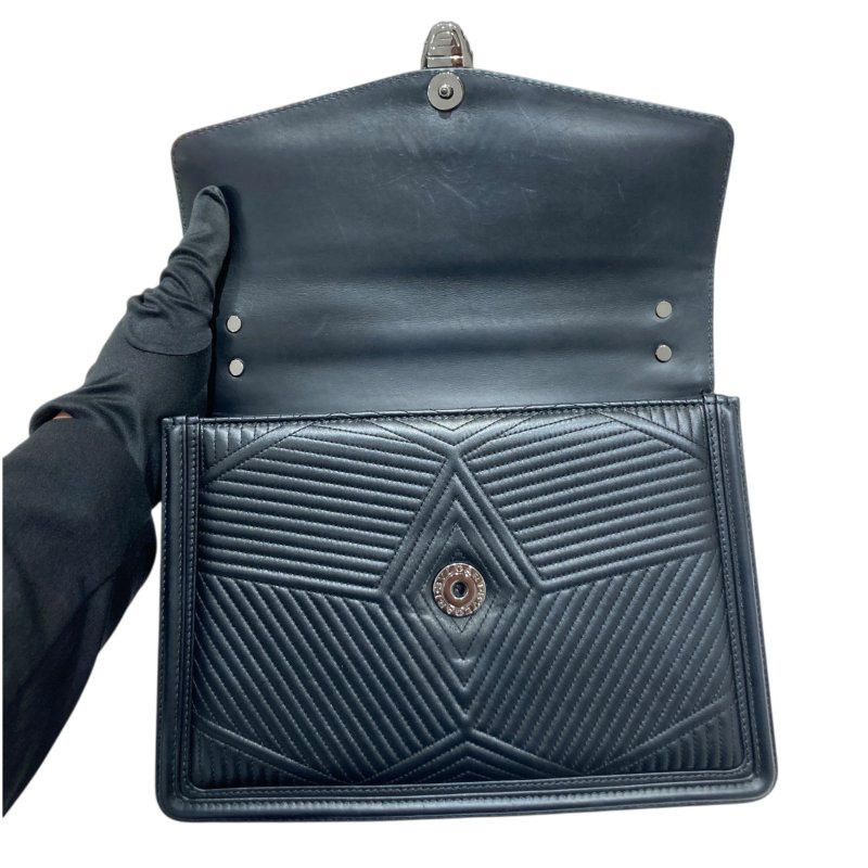 BVLGARI 寶格麗 SERPENTI FOREVER BAG 黑色蛇頭包 側背包 皮革 黑色 銀釦-11