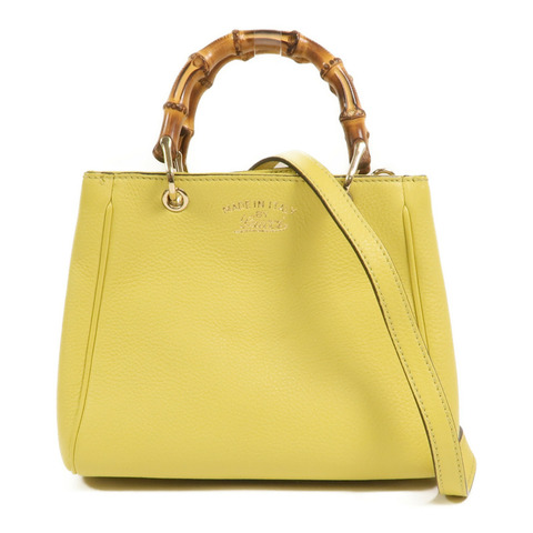 GUCCI 牛皮皮革Bamboo Mini Shopper手挽肩背兩用袋