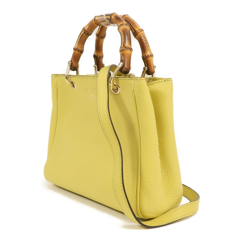 GUCCI 牛皮皮革Bamboo Mini Shopper手挽肩背兩用袋-2