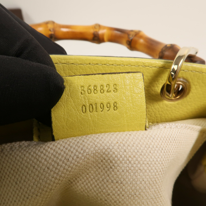 GUCCI 牛皮皮革Bamboo Mini Shopper手挽肩背兩用袋-6