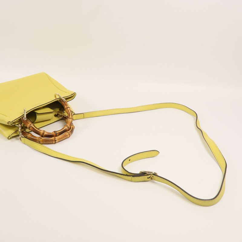 GUCCI 牛皮皮革Bamboo Mini Shopper手挽肩背兩用袋-7