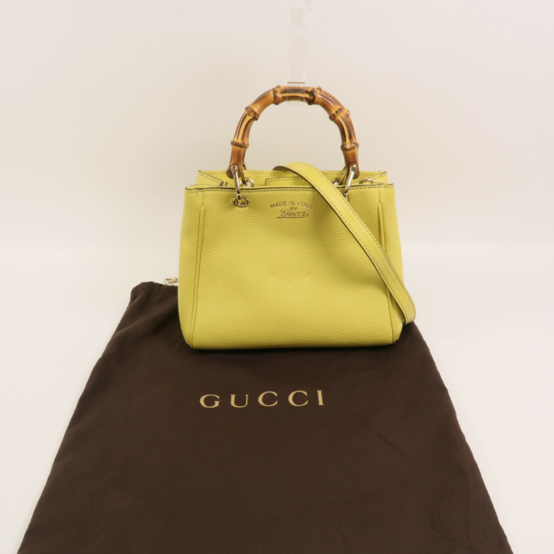 GUCCI 牛皮皮革Bamboo Mini Shopper手挽肩背兩用袋-9