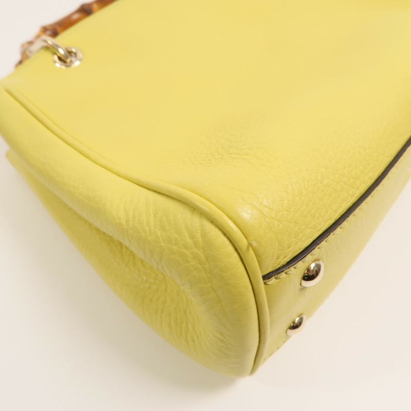 GUCCI 牛皮皮革Bamboo Mini Shopper手挽肩背兩用袋-13