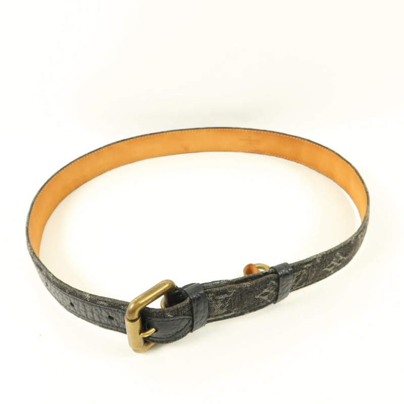 LOUIS VUITTON Monogram Denim Ceinture Belt皮帶-4