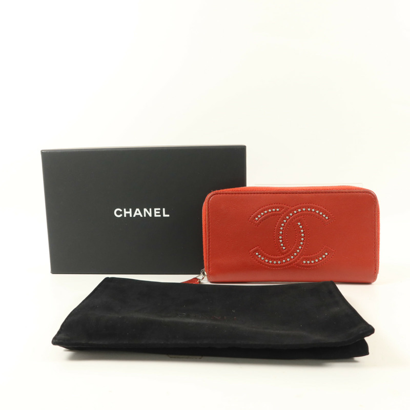 CHANEL 牛皮皮革Zipper Wallet錢包-9