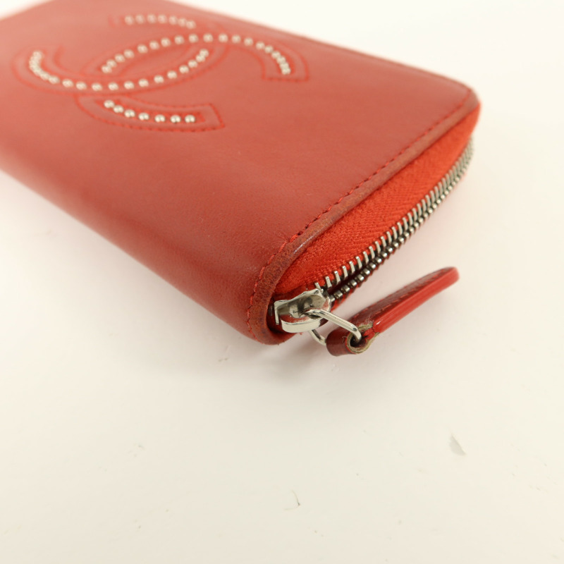CHANEL 牛皮皮革Zipper Wallet錢包-10