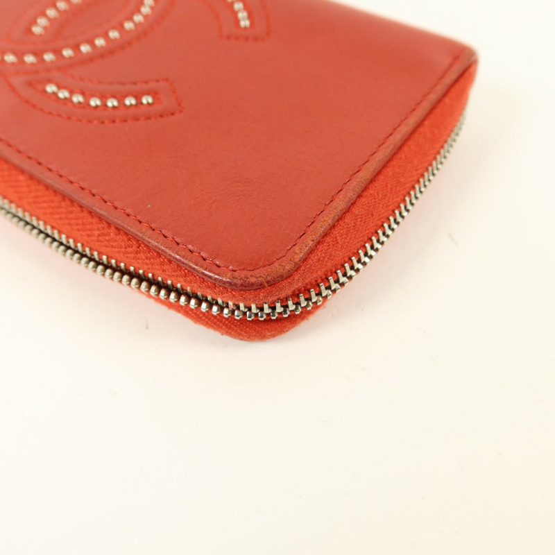 CHANEL 牛皮皮革Zipper Wallet錢包-16