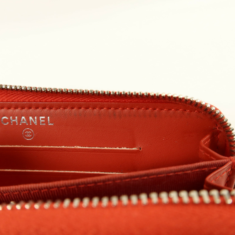 CHANEL 牛皮皮革Zipper Wallet錢包-17