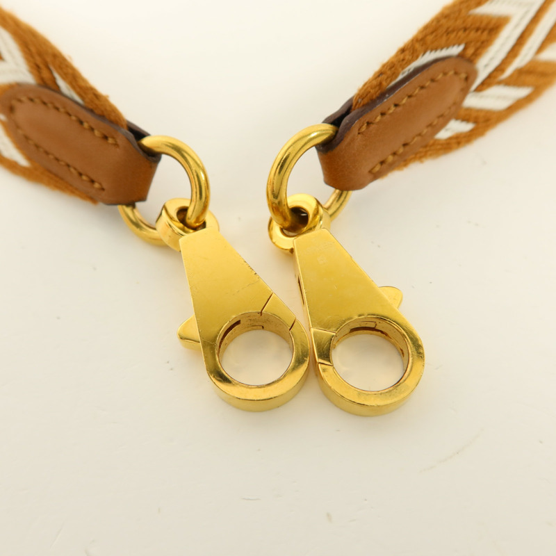 HERMES 帆布/Swift皮革Sangle Zigzag Bag Strap肩背帶-5