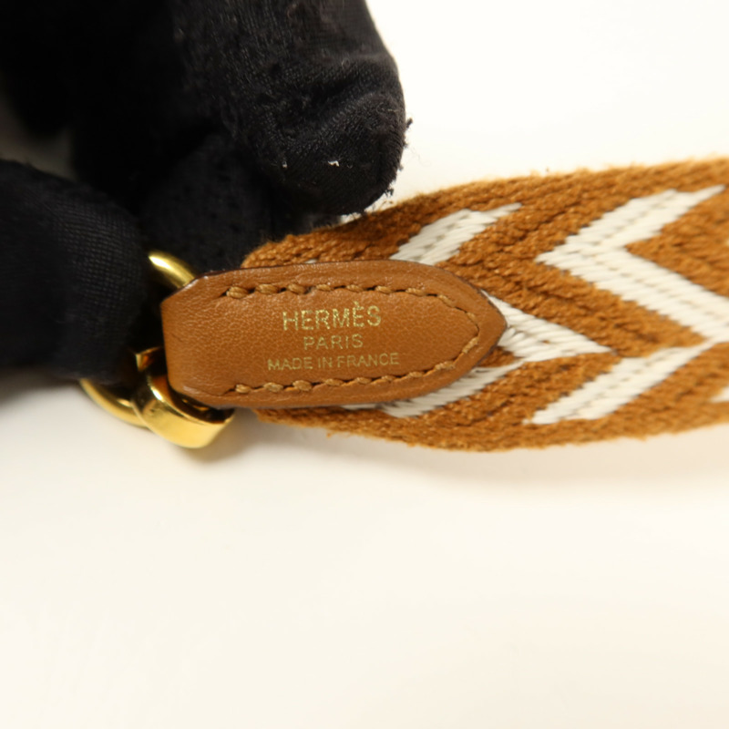 HERMES 帆布/Swift皮革Sangle Zigzag Bag Strap肩背帶-6
