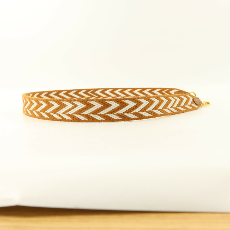 HERMES 帆布/Swift皮革Sangle Zigzag Bag Strap肩背帶-11