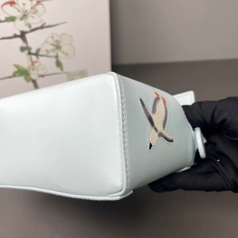 Loewe suna Fujita 聯名絕版冰川藍 企鵝minipuzzle 手提肩背斜背包 17*12*7.5 98新配件肩帶 塵袋 盒子-4