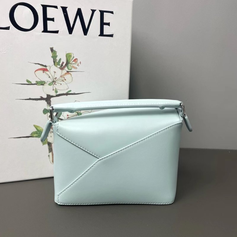 Loewe suna Fujita 聯名絕版冰川藍 企鵝minipuzzle 手提肩背斜背包 17*12*7.5 98新配件肩帶 塵袋 盒子-8