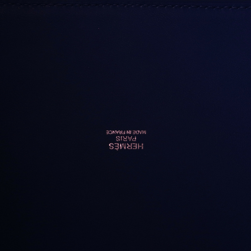 HERMES 帆布/Swift皮革Cabas H En Biais GM手挽袋Bleu France-5