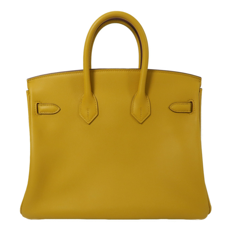 HERMES Swift皮革Birkin 25手挽袋Jaune Amber-1