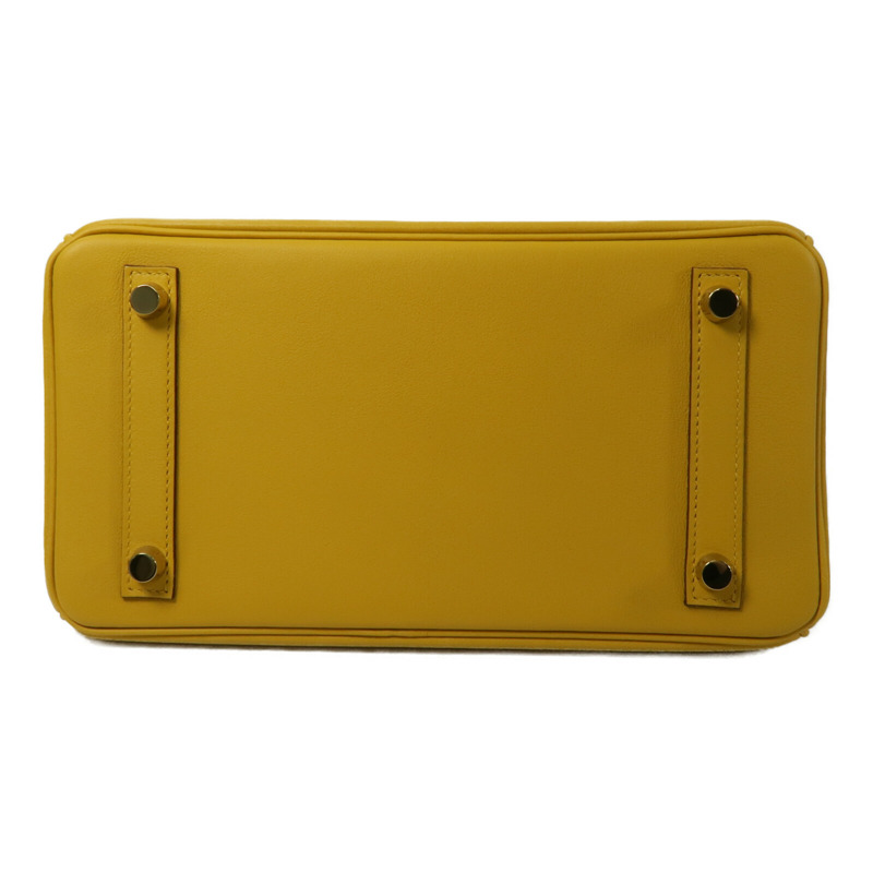HERMES Swift皮革Birkin 25手挽袋Jaune Amber-3
