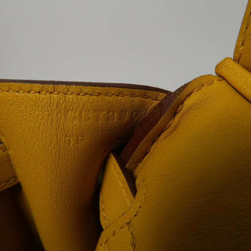 HERMES Swift皮革Birkin 25手挽袋Jaune Amber-6