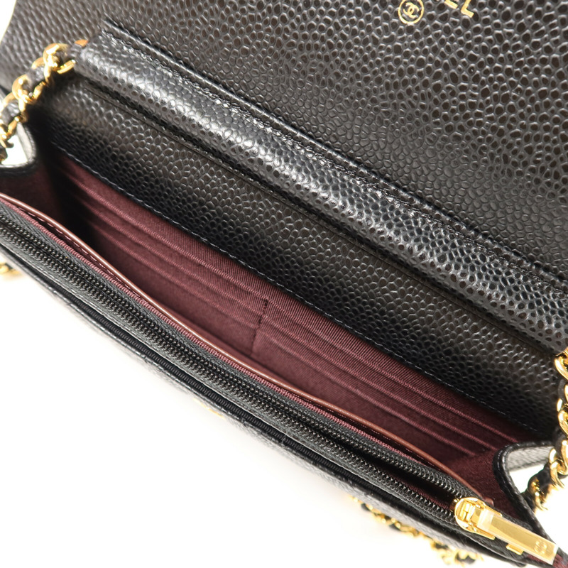 CHANEL 牛皮皮革Wallet On Chain鏈帶肩背袋-4