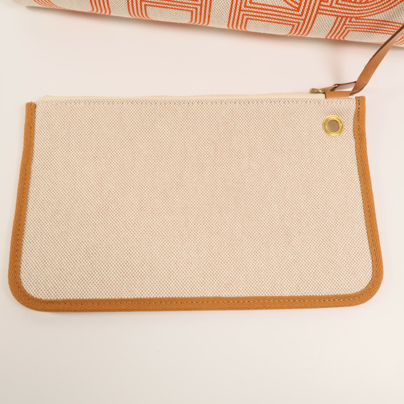 HERMES 帆布Herbag PM手挽肩背兩用袋Orange Mecano/Beige-10