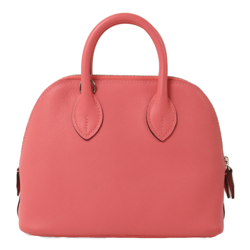 HERMES Evercolor皮革Mini Bolide 1923手挽肩背兩用袋Rose Azalee-1