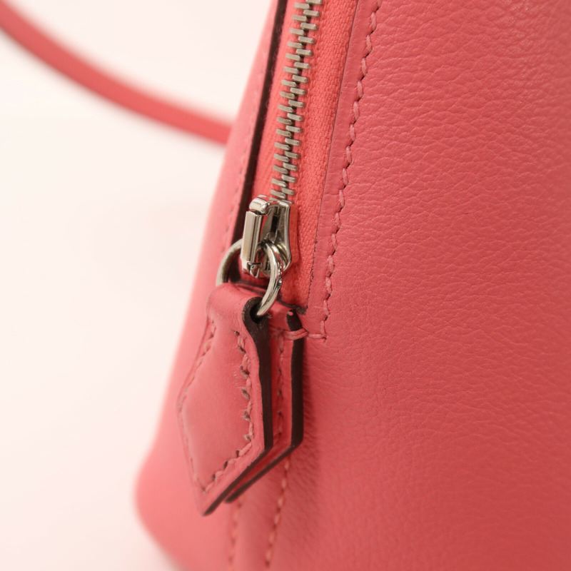 HERMES Evercolor皮革Mini Bolide 1923手挽肩背兩用袋Rose Azalee-9