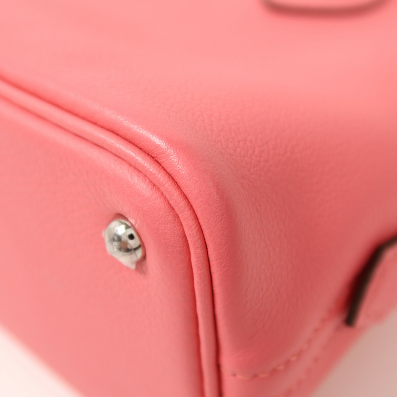 HERMES Evercolor皮革Mini Bolide 1923手挽肩背兩用袋Rose Azalee-11