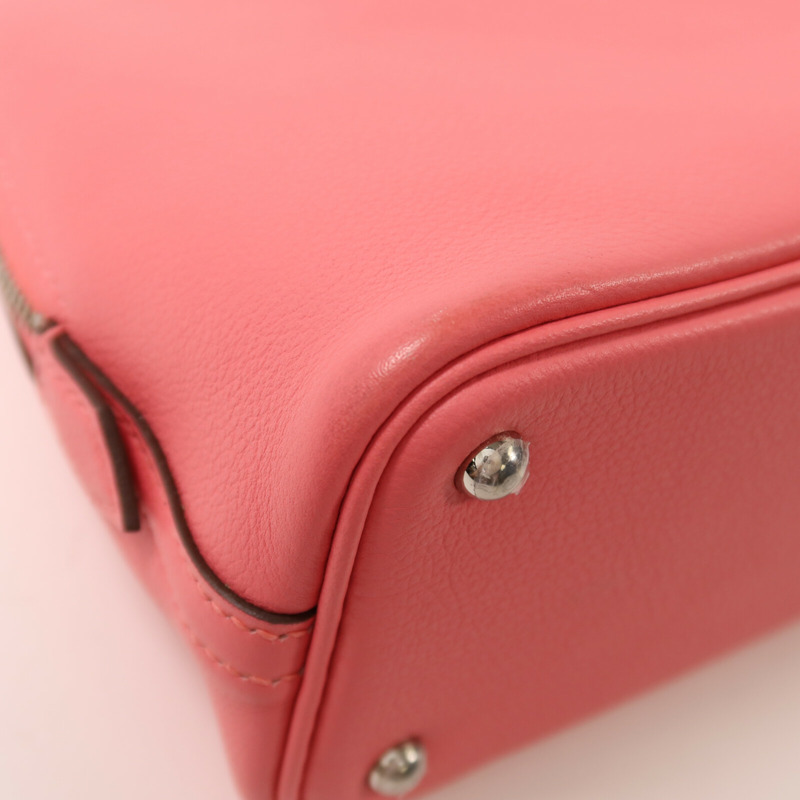 HERMES Evercolor皮革Mini Bolide 1923手挽肩背兩用袋Rose Azalee-12