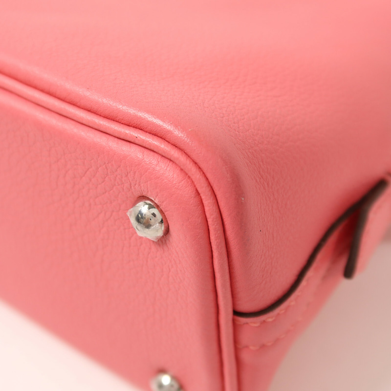 HERMES Evercolor皮革Mini Bolide 1923手挽肩背兩用袋Rose Azalee-13