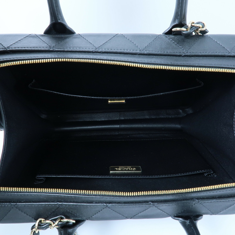 CHANEL 牛皮皮革Chain Shoulder鏈帶手挽肩背兩用袋-4