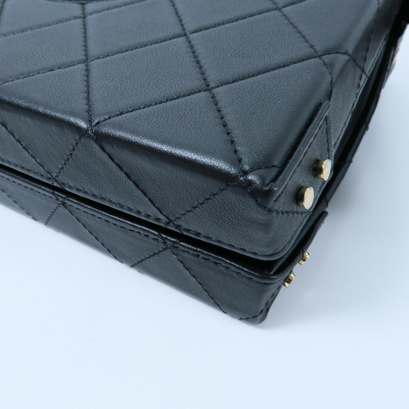 CHANEL 牛皮皮革Chain Shoulder鏈帶手挽肩背兩用袋-13