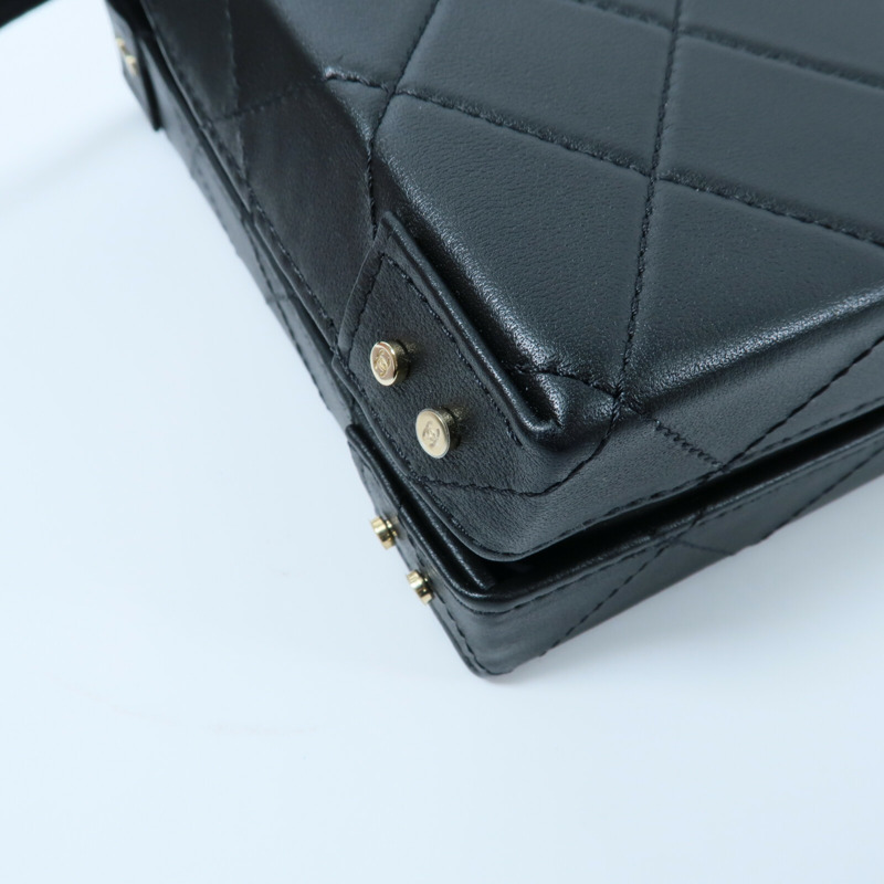 CHANEL 牛皮皮革Chain Shoulder鏈帶手挽肩背兩用袋-14