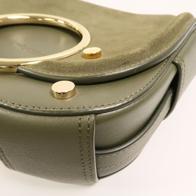 SEE BY CHLOE 牛皮/麂皮皮革Mara Saddle肩背袋-11