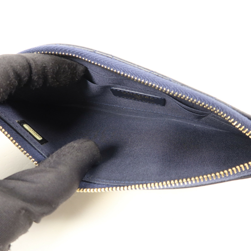 CHANEL 羊皮皮革Boy Zipper Long Wallet長錢包-4