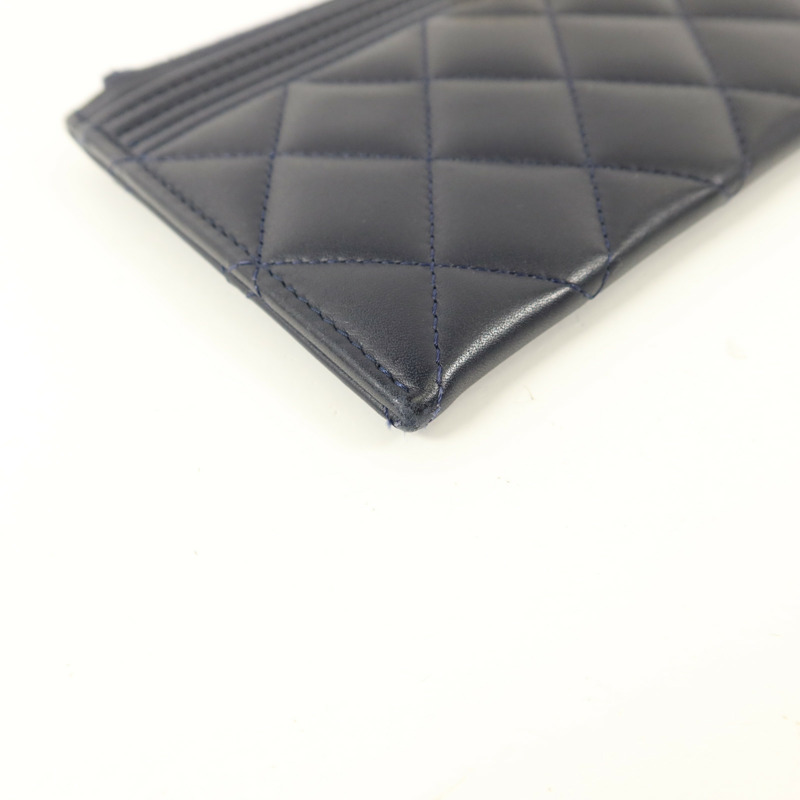 CHANEL 羊皮皮革Boy Zipper Long Wallet長錢包-11