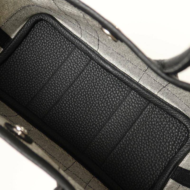 HERMES 帆布/Negonda皮革Mini Garden Party手挽袋Noir-4