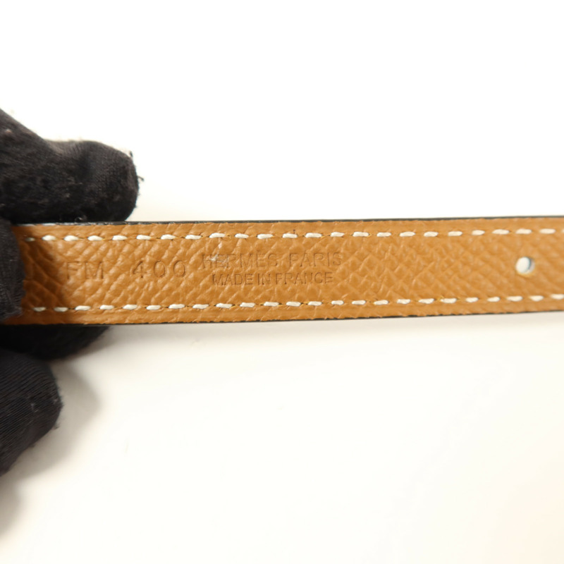 HERMES Swift/Epsom皮革Ancre Belt皮帶Noir/Gold-5