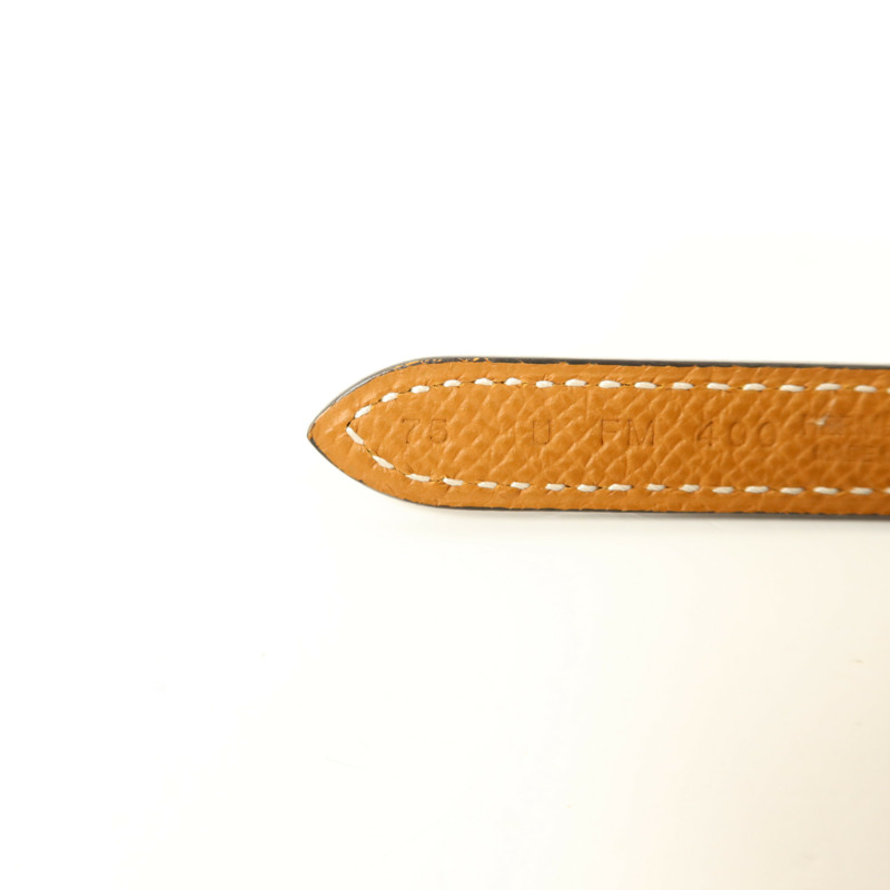 HERMES Swift/Epsom皮革Ancre Belt皮帶Noir/Gold-7