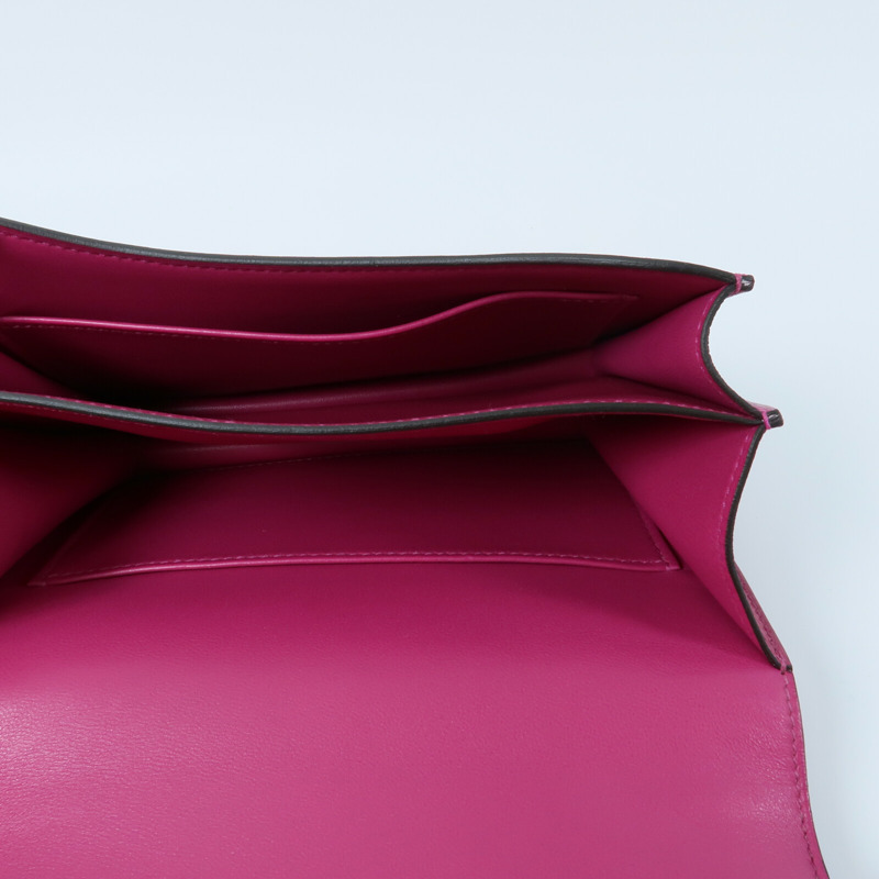 HERMES Evercolor皮革Constance Mini肩背袋Rose Pourpre-4