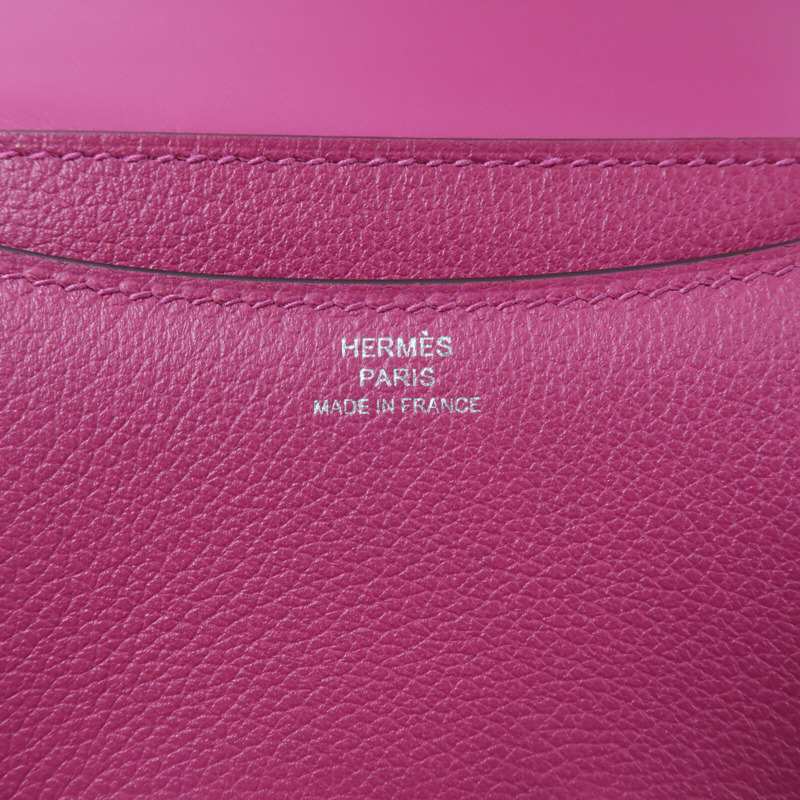 HERMES Evercolor皮革Constance Mini肩背袋Rose Pourpre-5