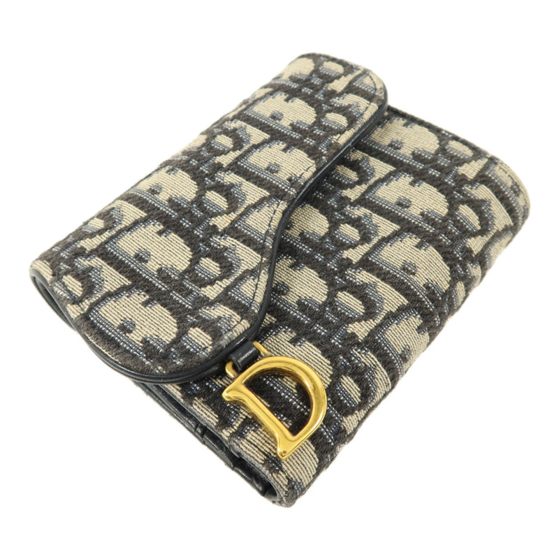 Dior 帆布/牛皮皮革Saddle Lotus Wallet錢包-2