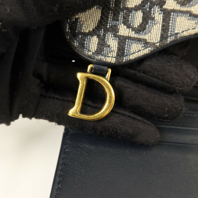 Dior 帆布/牛皮皮革Saddle Lotus Wallet錢包-10
