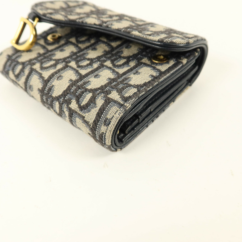 Dior 帆布/牛皮皮革Saddle Lotus Wallet錢包-12