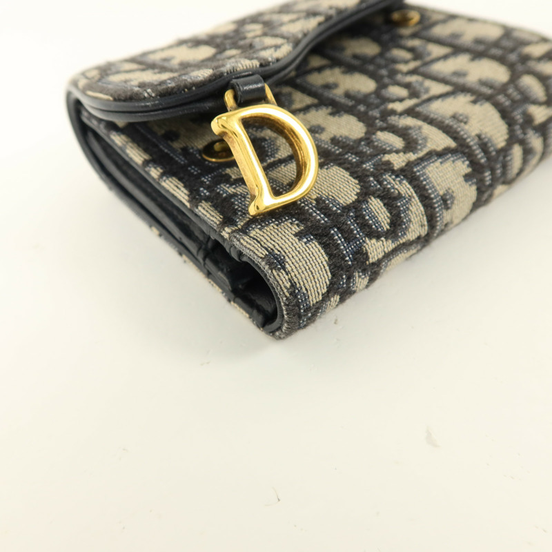 Dior 帆布/牛皮皮革Saddle Lotus Wallet錢包-13