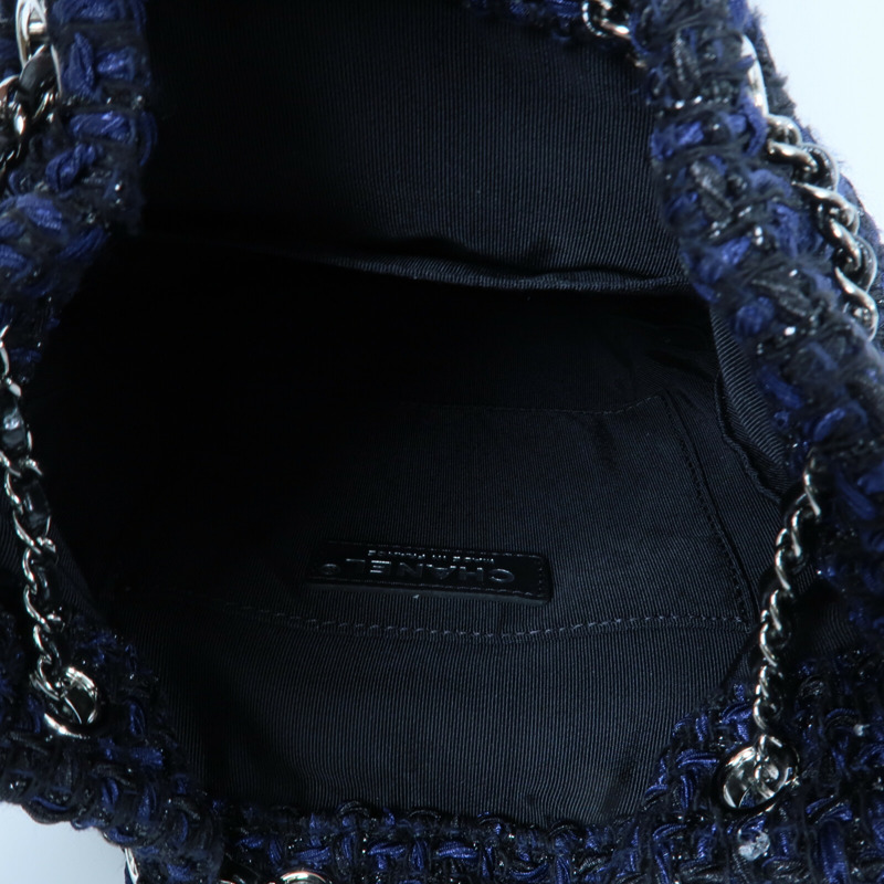 CHANEL 牛皮皮革/Tweed Small Gabrielle Bucket鏈帶肩背袋-4